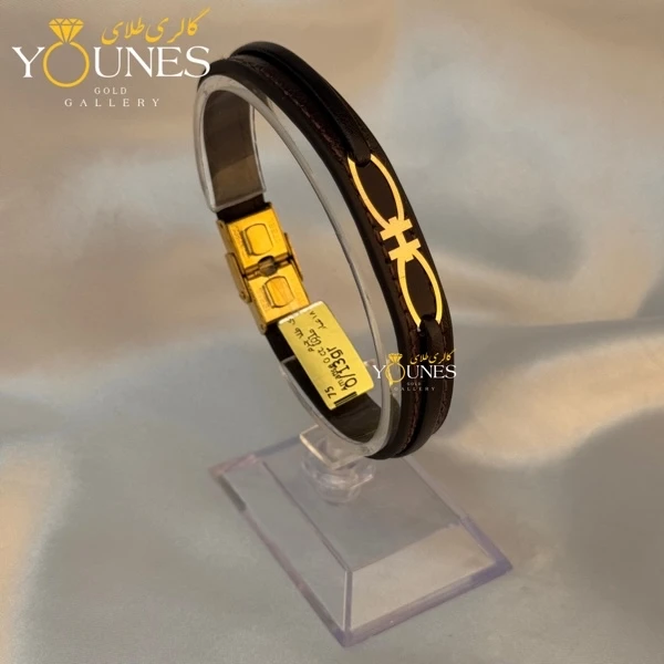 دستبند طلا چرم مردانه L184